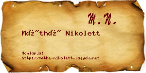 Máthé Nikolett névjegykártya