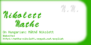 nikolett mathe business card